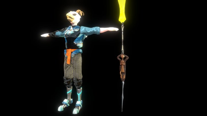 Bird Warrior SciFi 3D Model