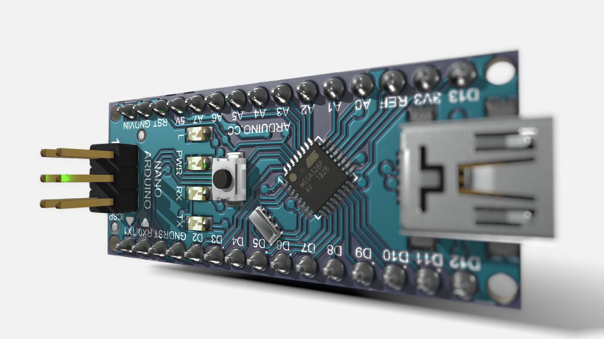 Arduino NANO - 3D model by F2A (@Fa_Sketch) [a1f51d9] - Sketchfab
