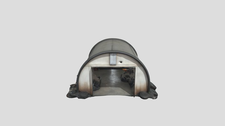 Garage with open gate. Very realistic. 3D Model