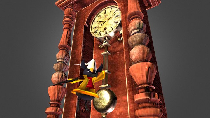 Tiku-Taku with a clock (*Animated) 3D Model