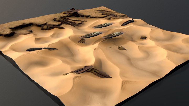 Desert, cemetery of spaceships 3D Model