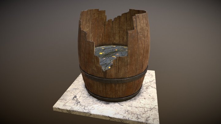 Broken Barrel 3D Model