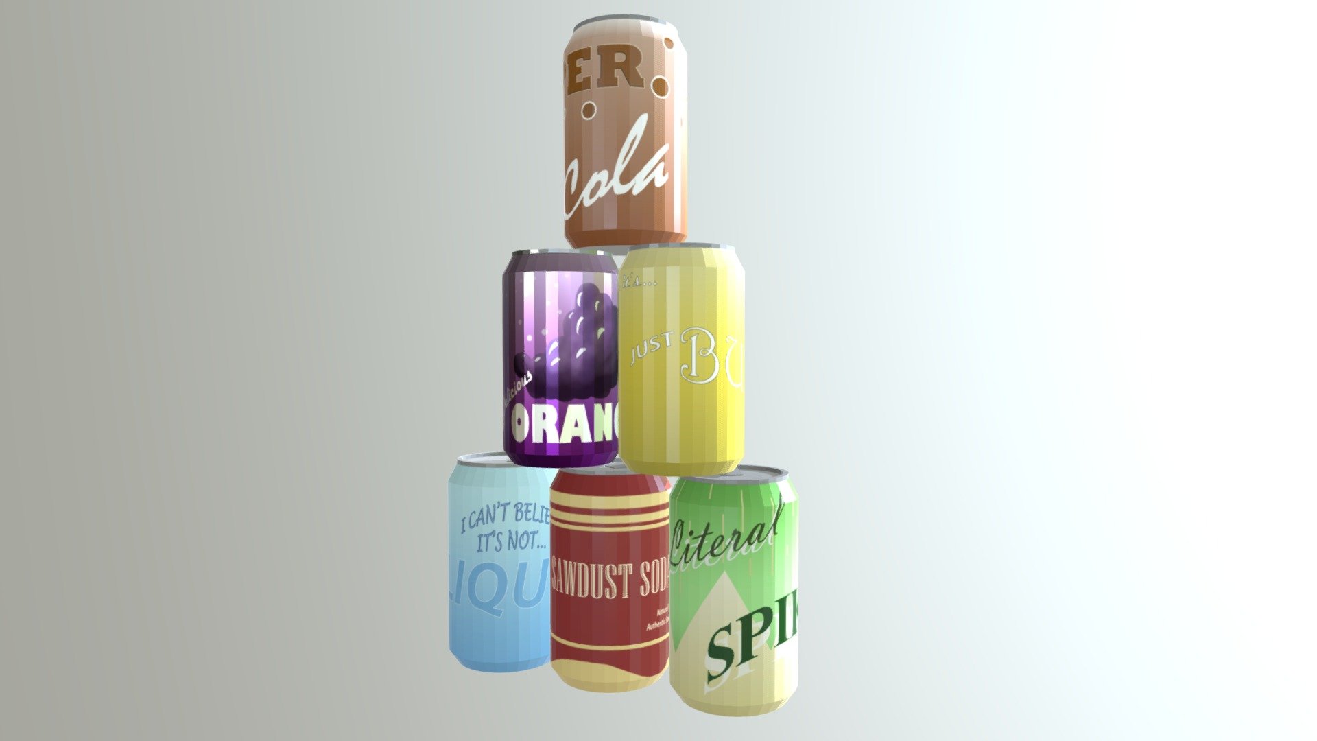 Low Poly Soda Pack