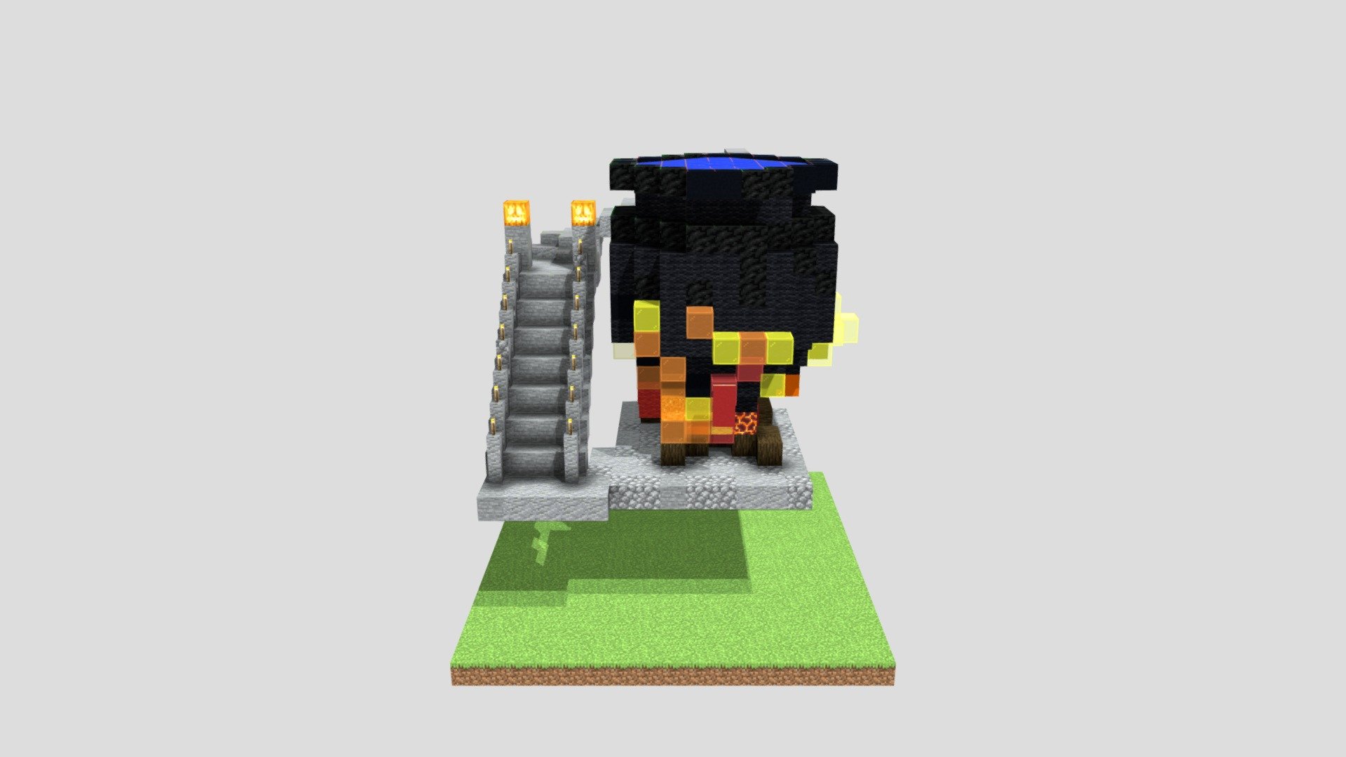 Giant Cauldron with Fire