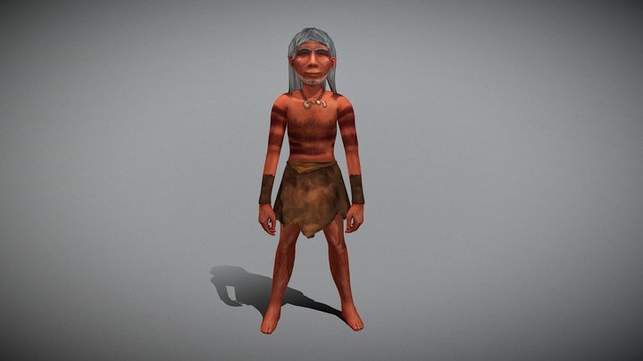 Caveman Old Man 3D Model