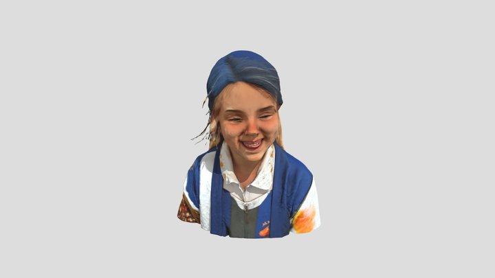 Smiling School Portrait 3D Model