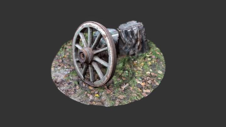 Old cart wheel 3D Model