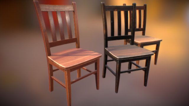 Substance Wooden Chair 3D Model