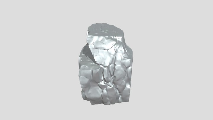 Large natural rock with straight cracks sharp e 3D Model