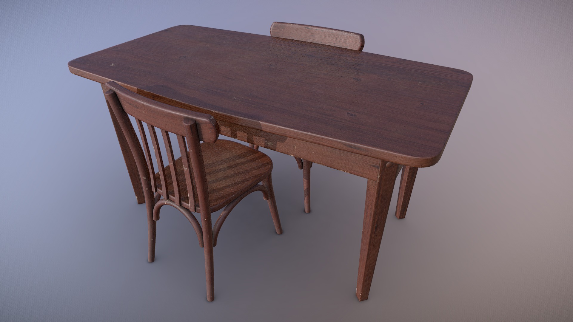 3D model Game Ready Table And Chair – For Sale - This is a 3D model of the Game Ready Table And Chair - For Sale. The 3D model is about a table with chairs around it.