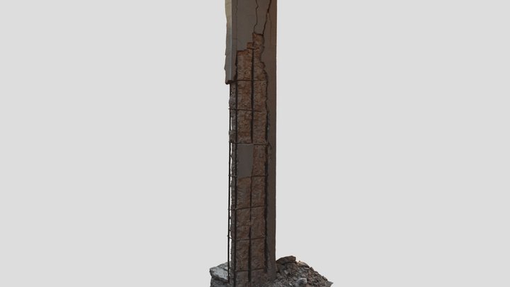 Old sand stone broken pillar - Doha, Qatar 3D Model