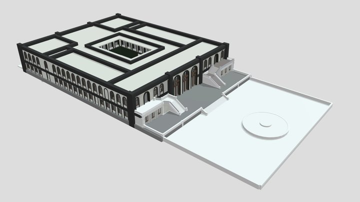 Modern Two-Floor Virtual Museum 3D Model