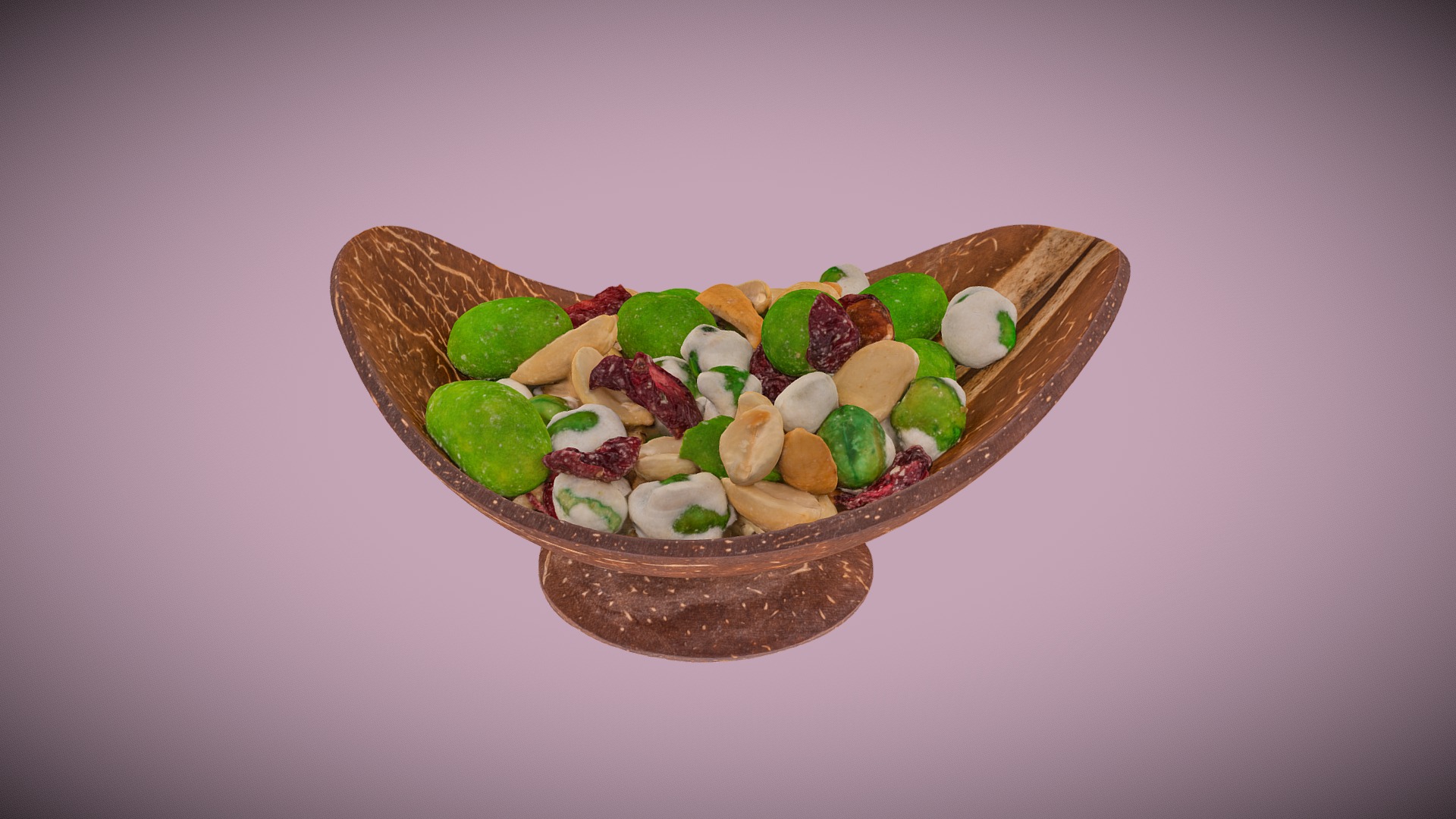 3D model Wasabi and Nuts Trail Mix - This is a 3D model of the Wasabi and Nuts Trail Mix. The 3D model is about a bowl of food.