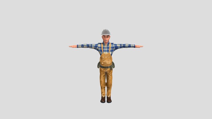 worker Male stylized clothed 3D Model