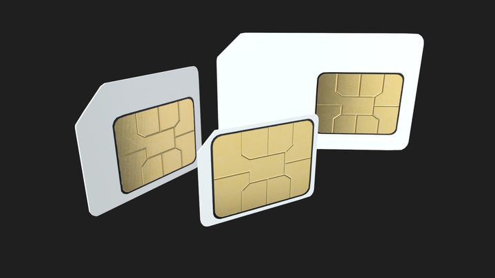 SIM cards 3D Model