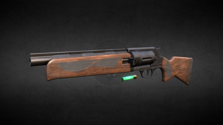 Sulun Revolver Shotgun SR410 3D Model