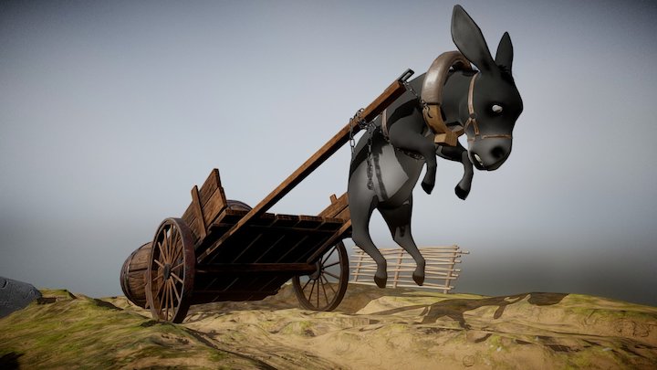 donkey in shock 3D Model