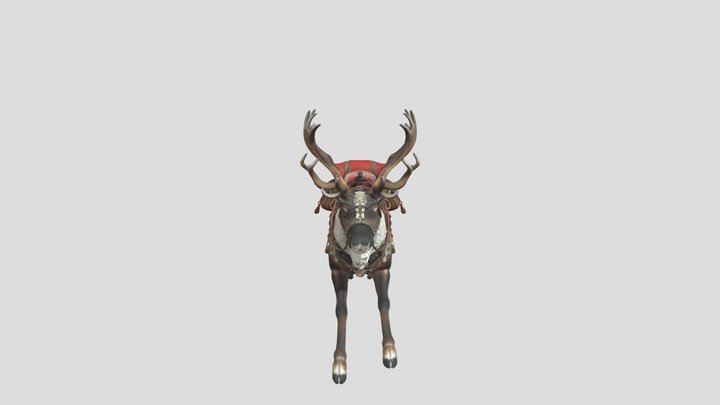 A big deer running at full speed 3D Model