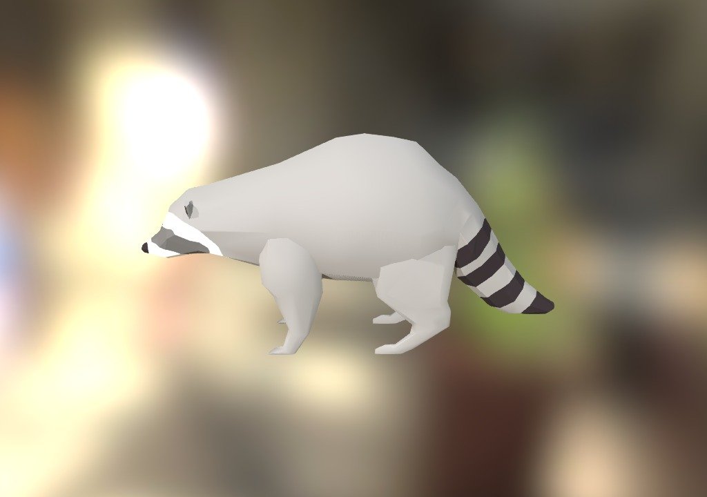 Low poly raccoon - 3D model by rageractrulz [a21f858] - Sketchfab