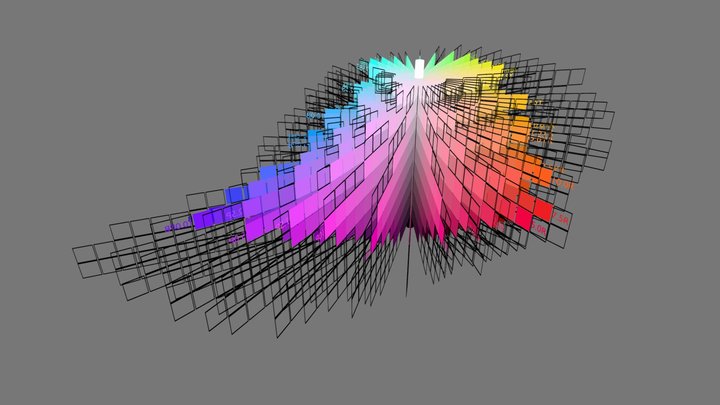 Complete virtual Munsell color tree and gamut 3D Model