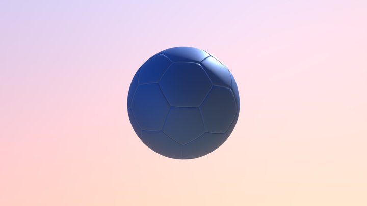 Blue Soccer Ball 3D Model