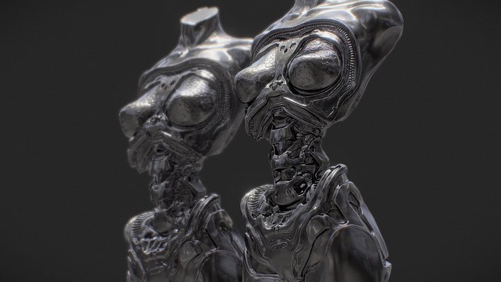 Humanoid Torso. Highpoly & Lowpoly 3D Model