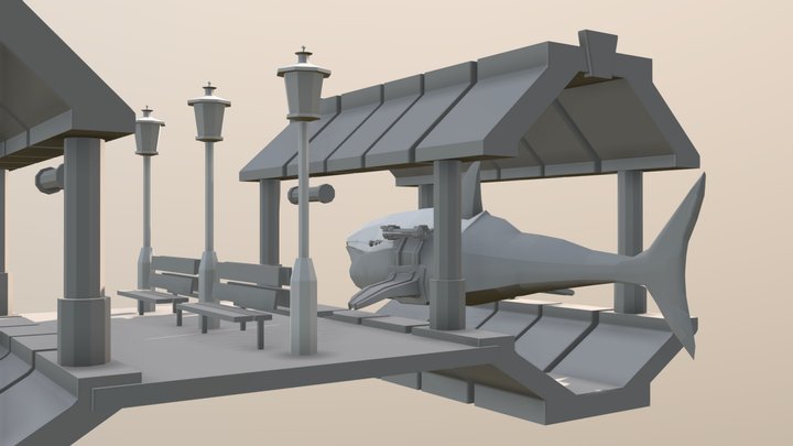 Train Station 3D Model