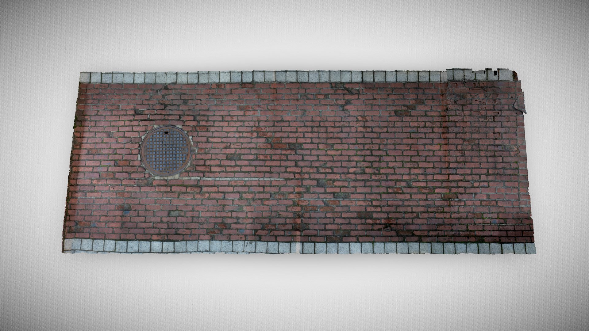 Road red brick weathered
