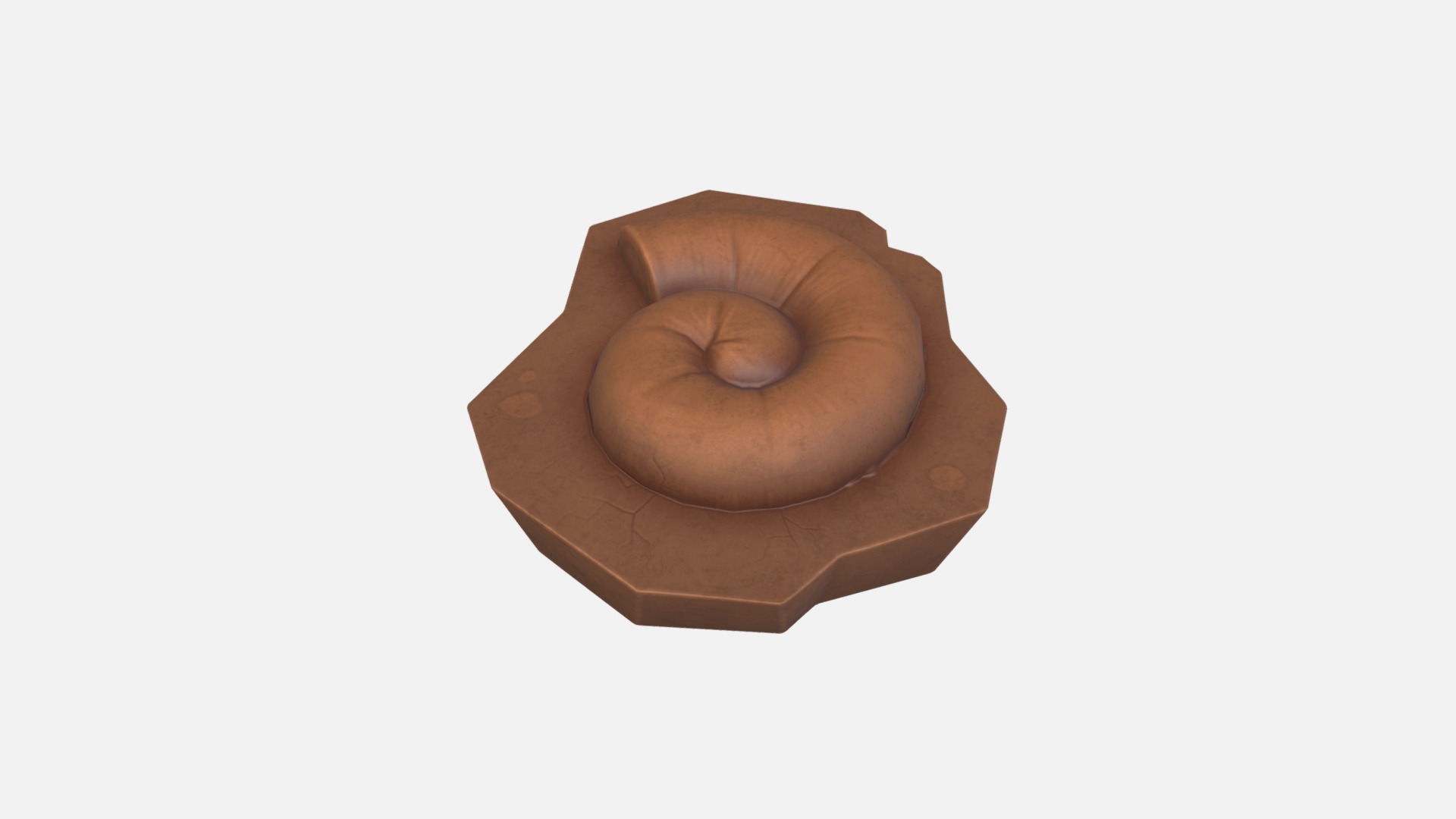 3D model Fossil Ammonite - This is a 3D model of the Fossil Ammonite. The 3D model is about a chocolate bar on a white background.