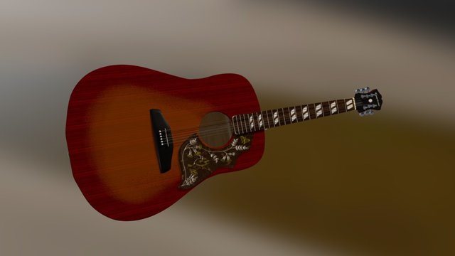 Hummingbird Guitar 3D Model