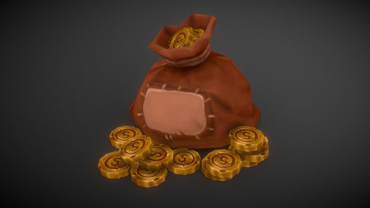 Stylized Coins 3D Model