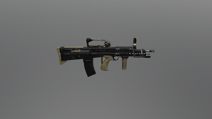 SA80 Gun Variation with Custom Lion Head Sight 3D Model