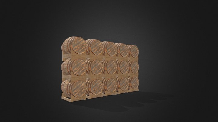 Barrel Storage Stand wall Large 3D Model