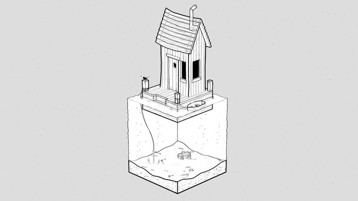 Floating Hut 3D Model