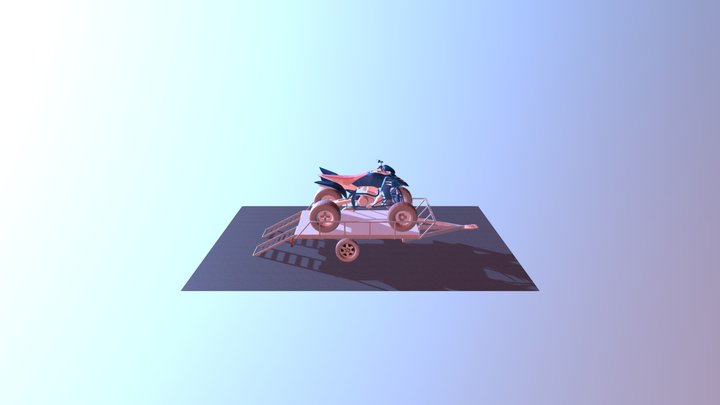 Carro para moto atv 3D Model