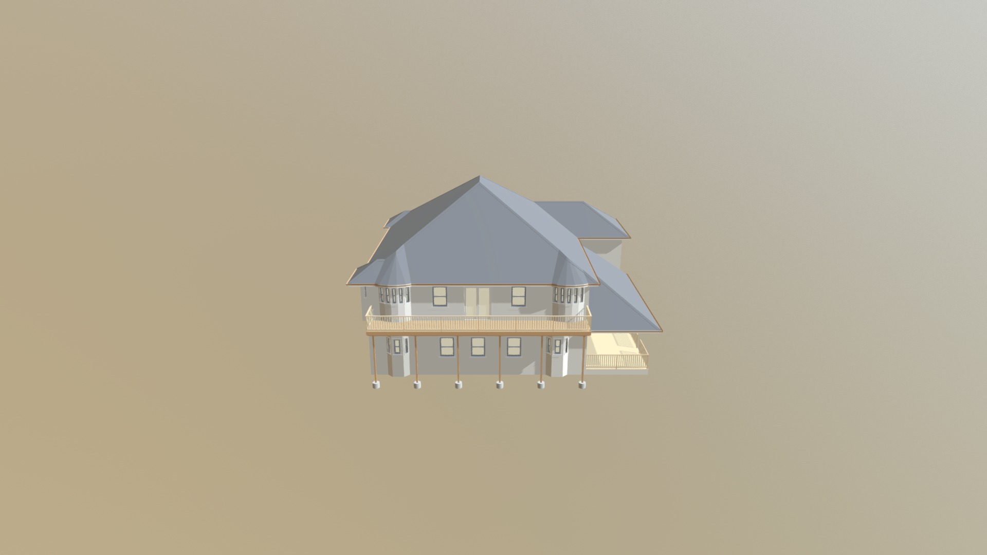 3D model House - This is a 3D model of the House. The 3D model is about a house with a roof.