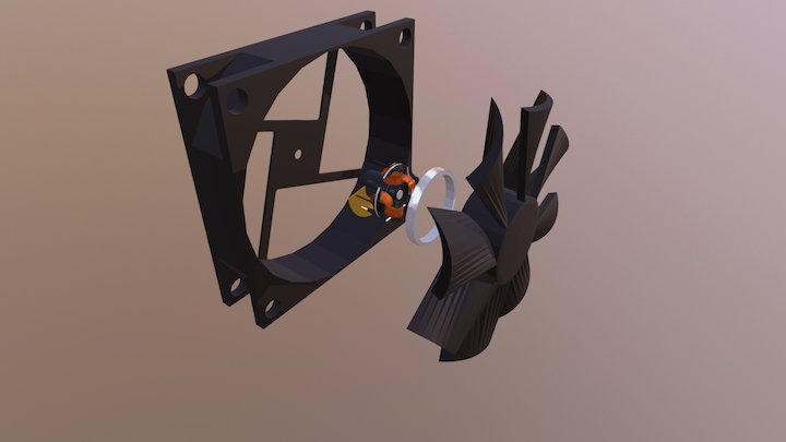 12V DC Exhaust Fan 3D Model