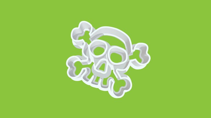 Cutter Cookie Bone Head Caveira 3D Model