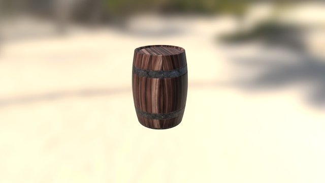Wooden Barrel (metal/rough) 3D Model