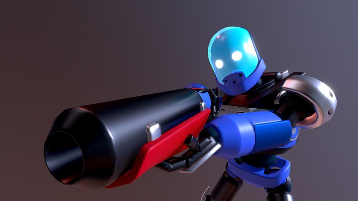 Blue Robot 3D Model