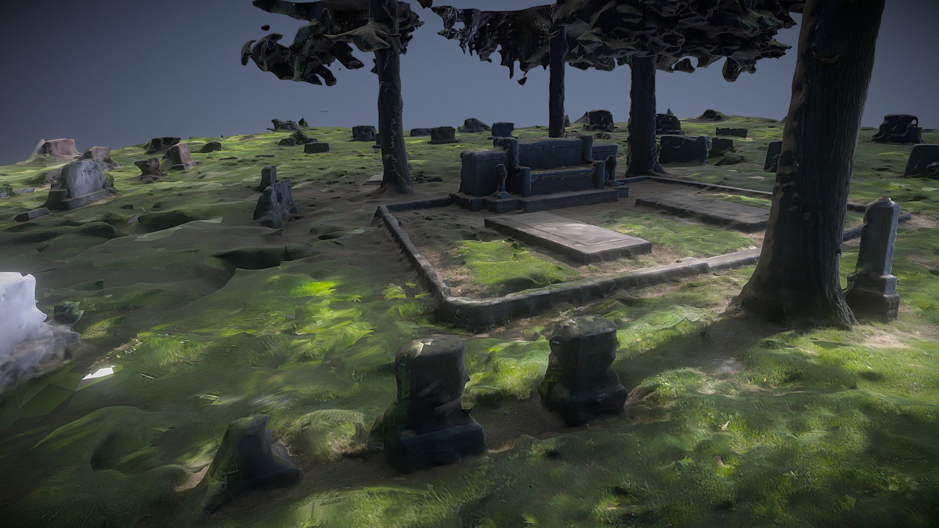 Grave site scan walking