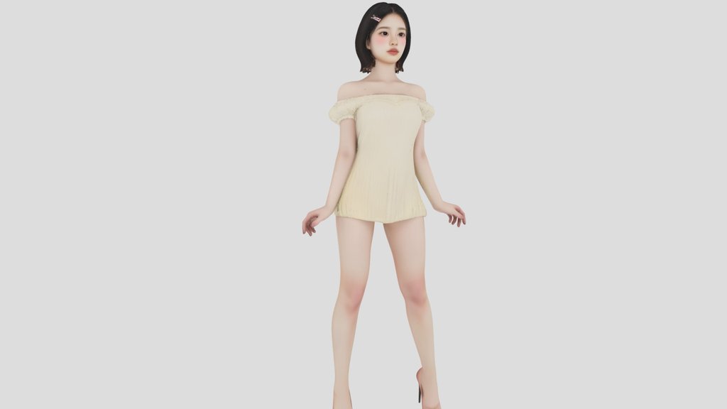 mini onepiece dress girl download_fbx