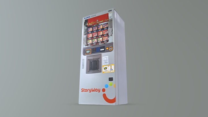 Korail Vending Machine for Coffee and Tea 3D Model