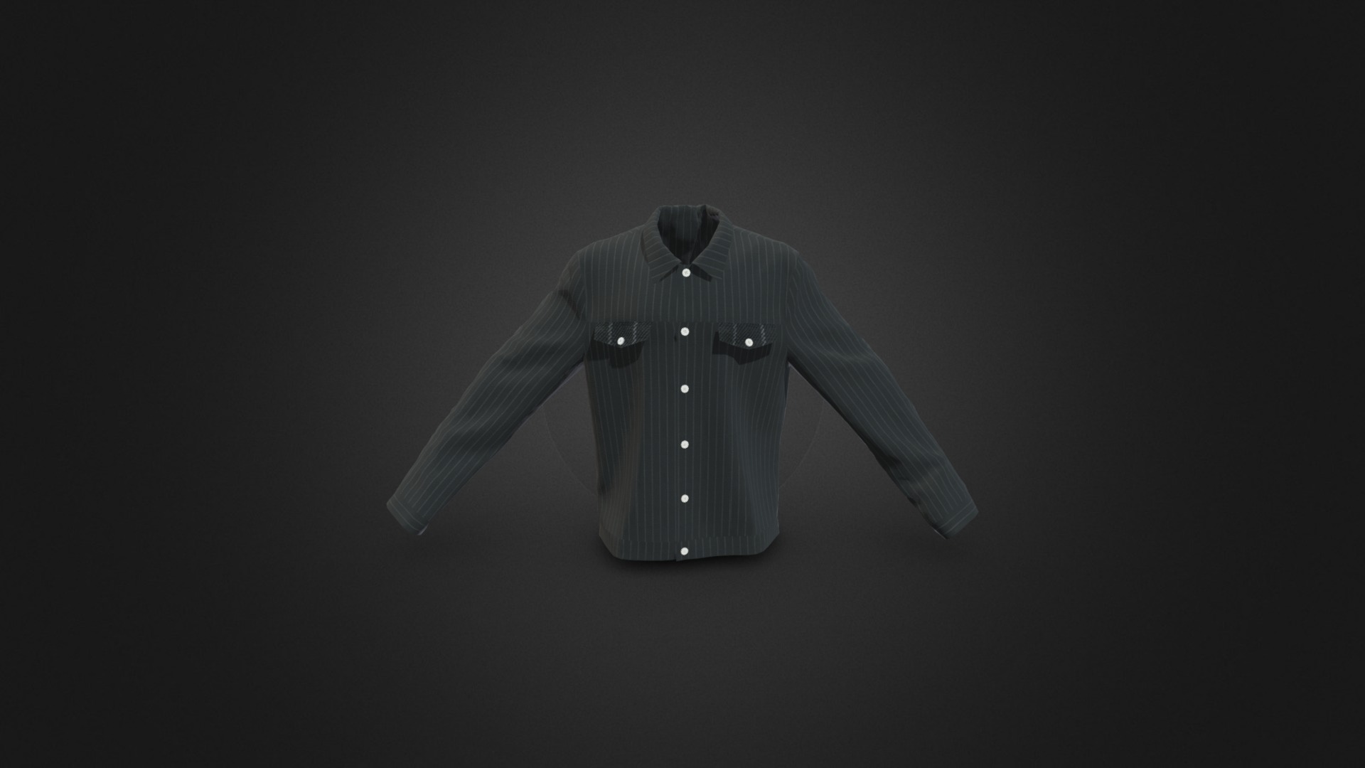 3D model men’s slim jacket - This is a 3D model of the men's slim jacket. The 3D model is about a white shirt with a black background.