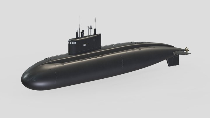 Diesel Electric Submarine Kilo Class Russian 3D Model
