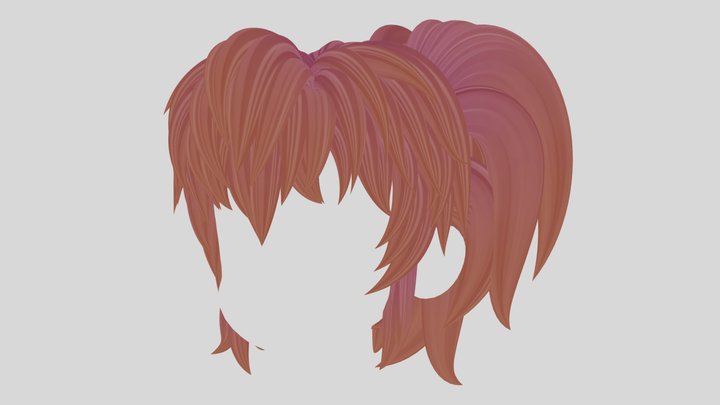 Anime Hair (Ponytail Style) 3D Model