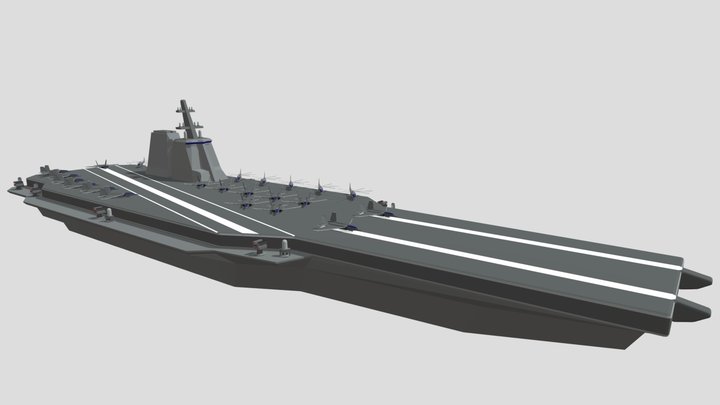 CVN-001 Aircraft Carrier Ship Model 3D Model
