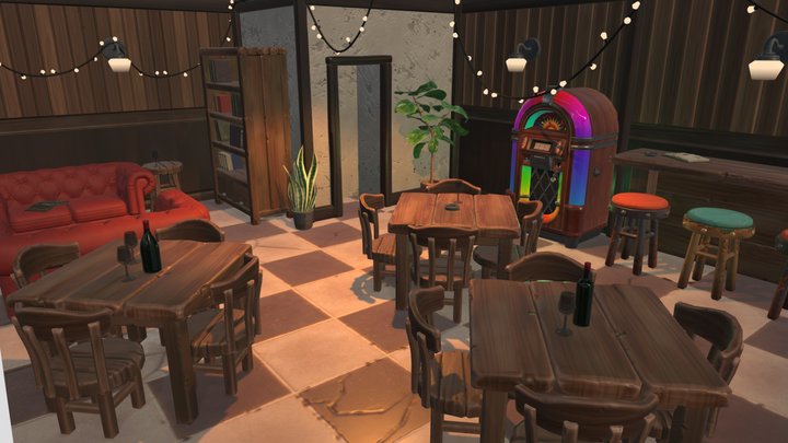 Rustic Bar 3D Model