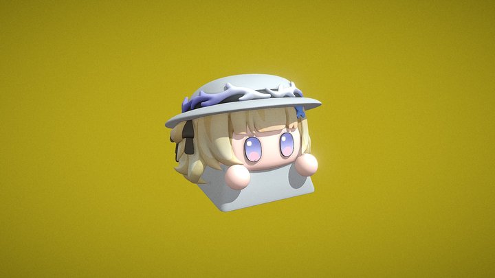 Wuthering Waves inspired Keycap - Phoebe Fanart 3D Model