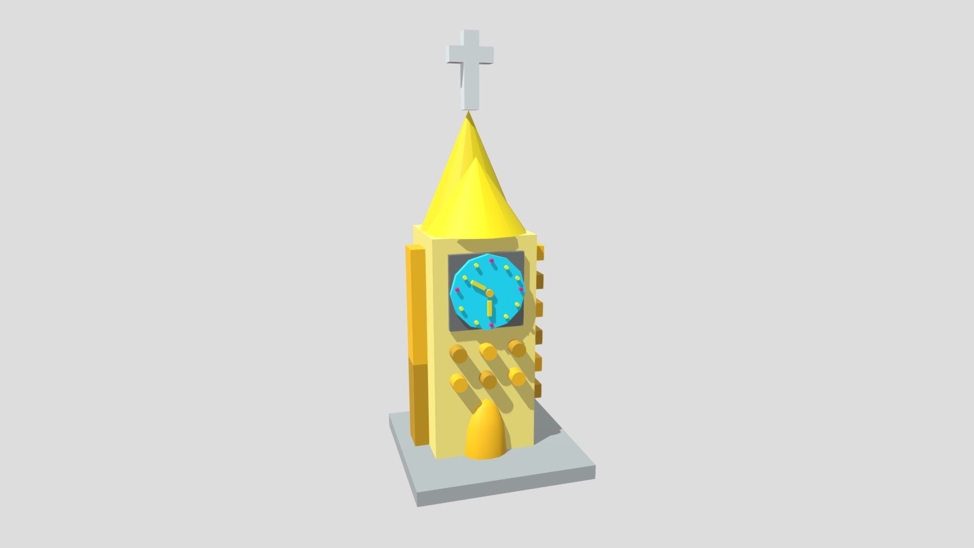 Church Clock House Download Free 3D model by AVIJAY (nsadani786